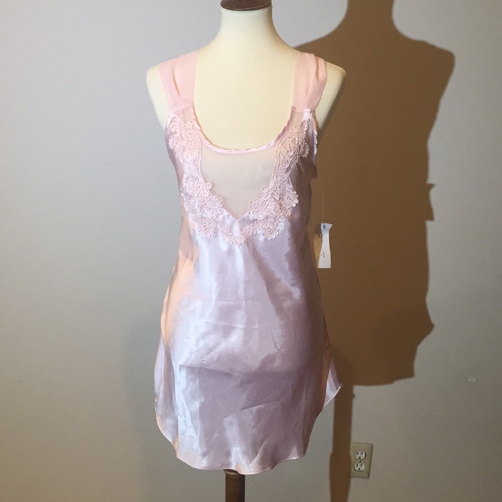 Chemise Lingerie with Sheer Wide Straps NWT